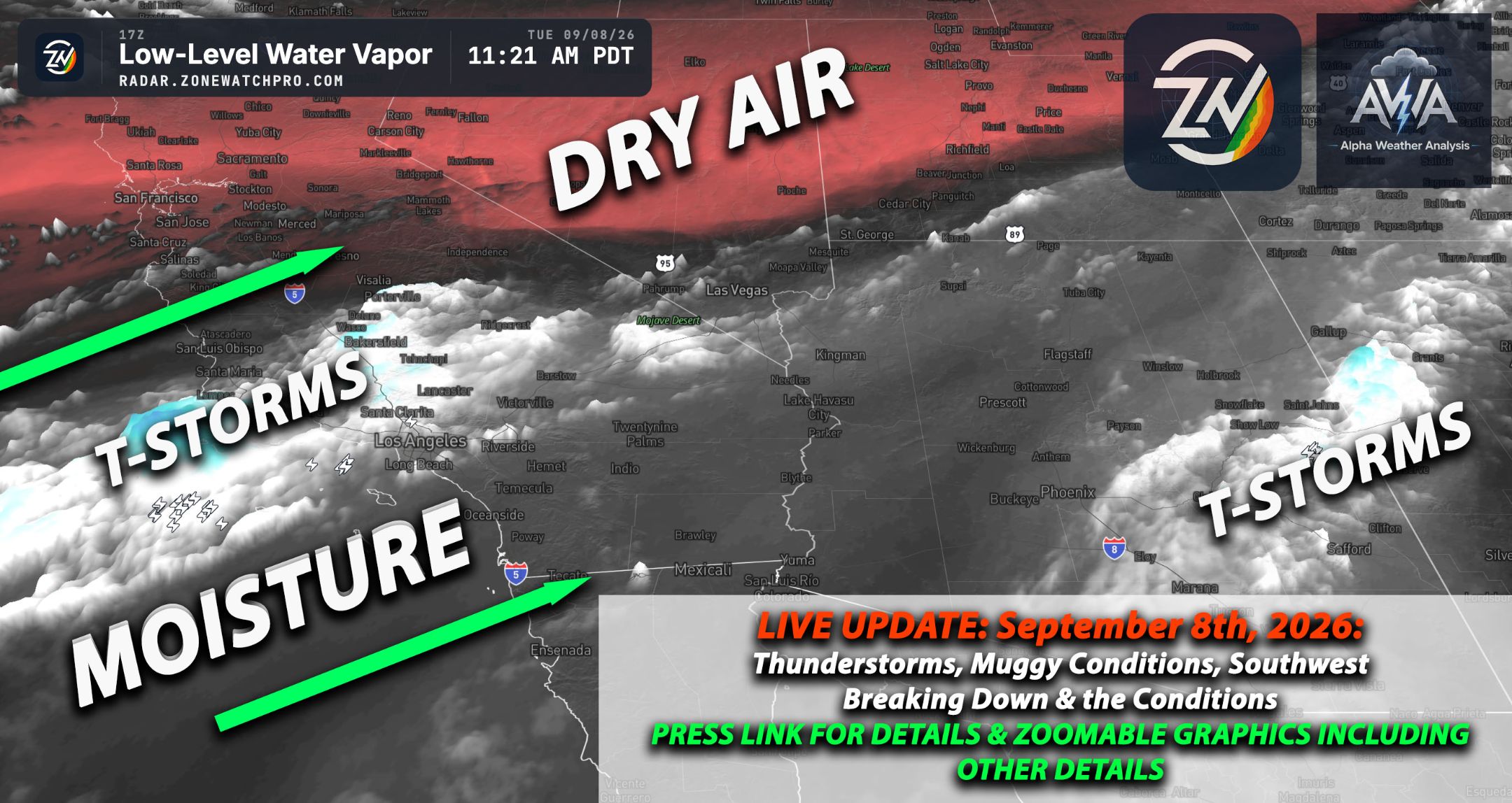 Thunderstorms, Muggy Conditions, Southwest Breaking Down & the Conditions