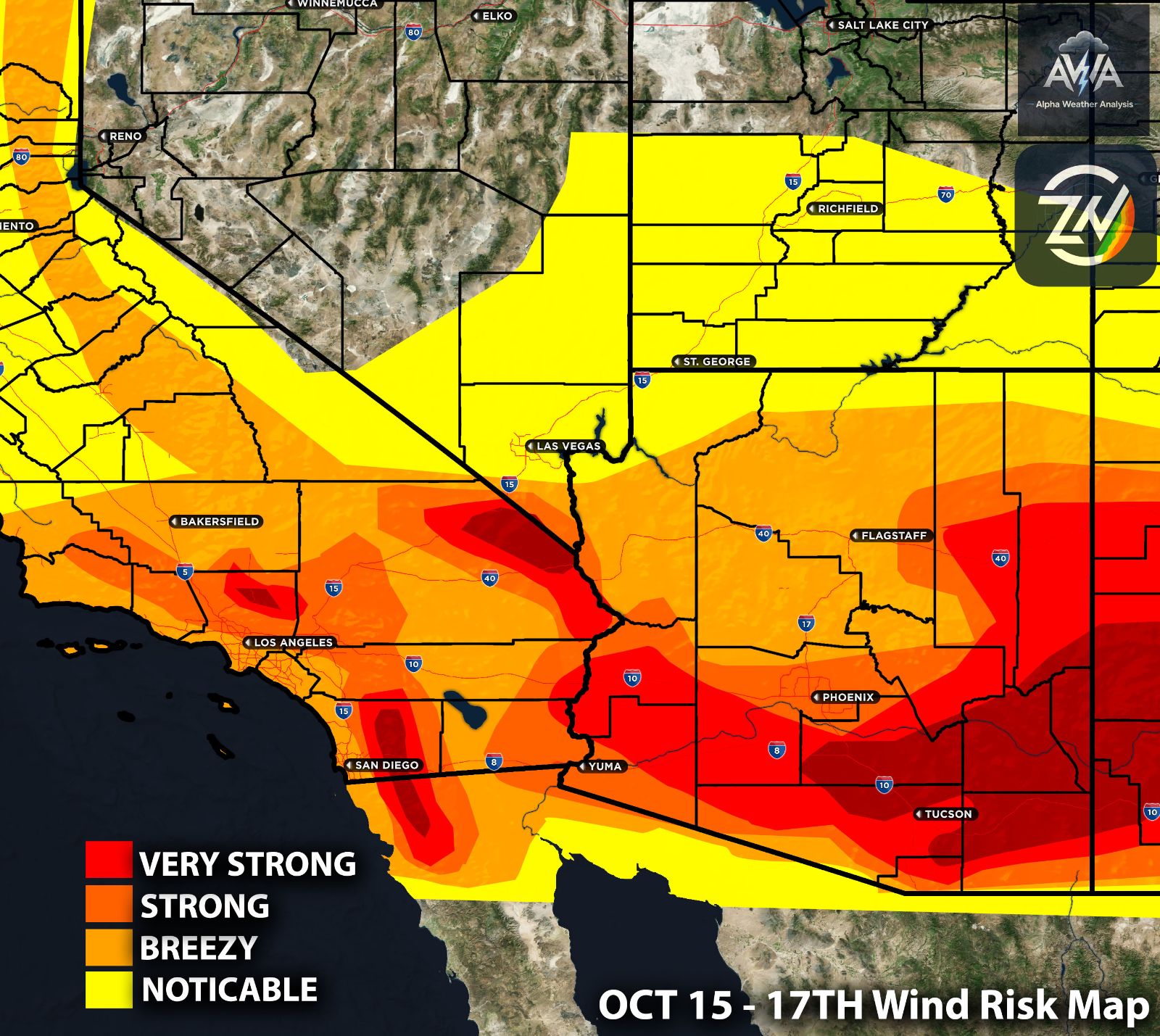 Risk Map for Wind