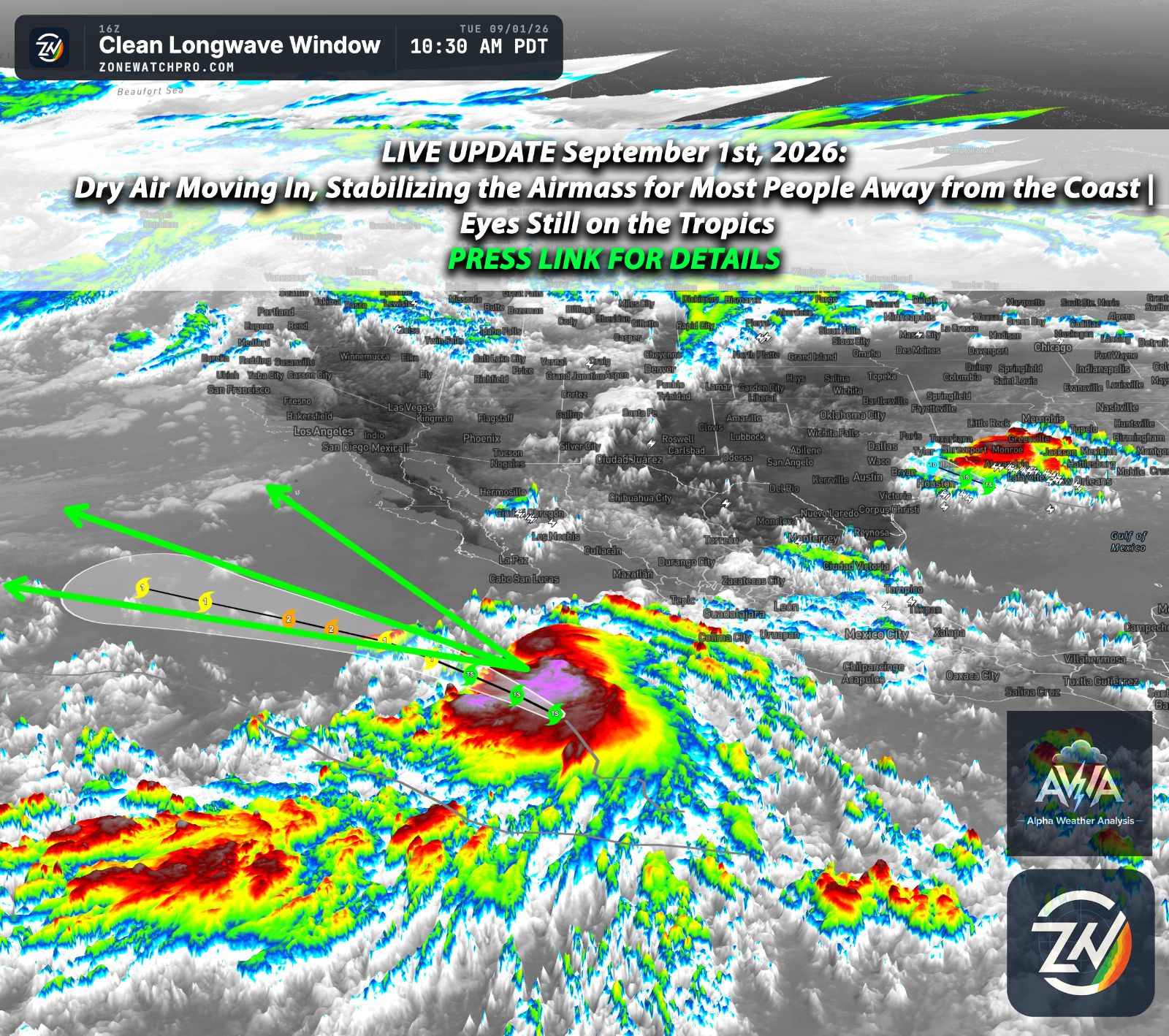 Dry Air Moving In, Stabilizing the Airmass for Most People Away from the Coast | Eyes Still on the Tropics