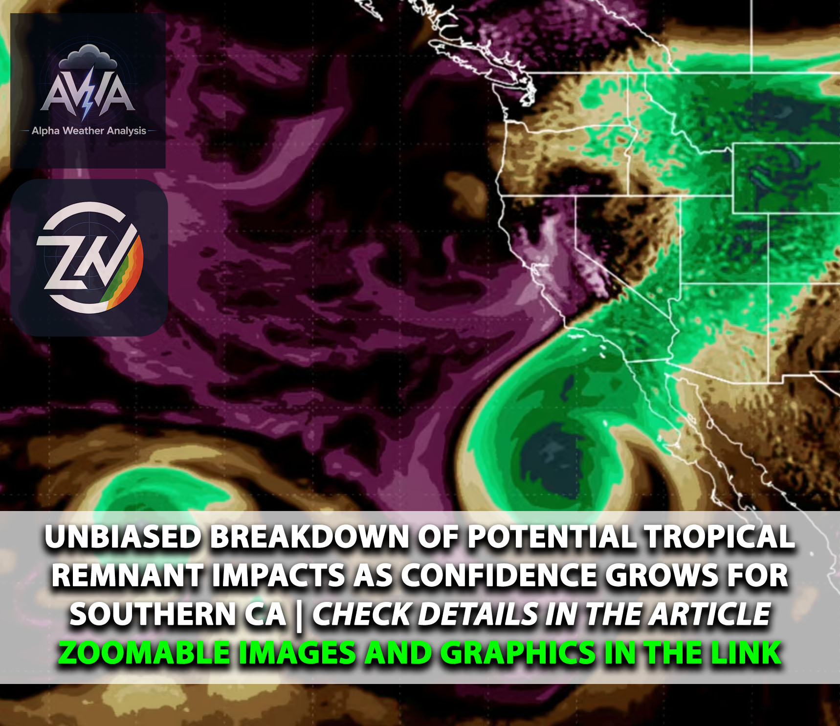 Will Southern CA Get Hit with Hurricane Force Impacts? Short Answer is No. Detailed Breakdown As of August 31, 2026