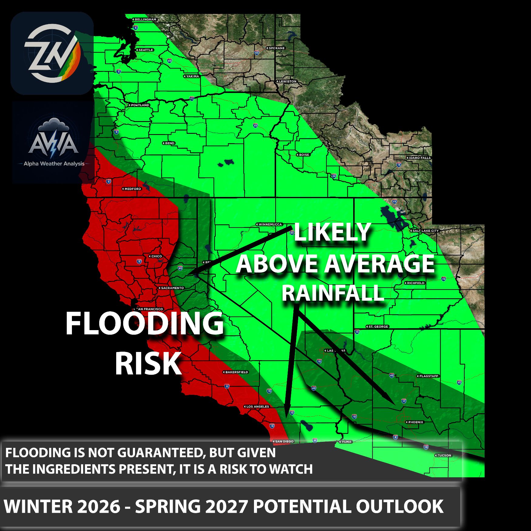 AGREEMENT CONTINUES TO FAVOR A VERY WET WINTER THROUGH SPRING 2027 DUE TO A SUPER EL NIÑO